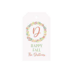 Fall Wreath Personalized Luggage Gift Tags