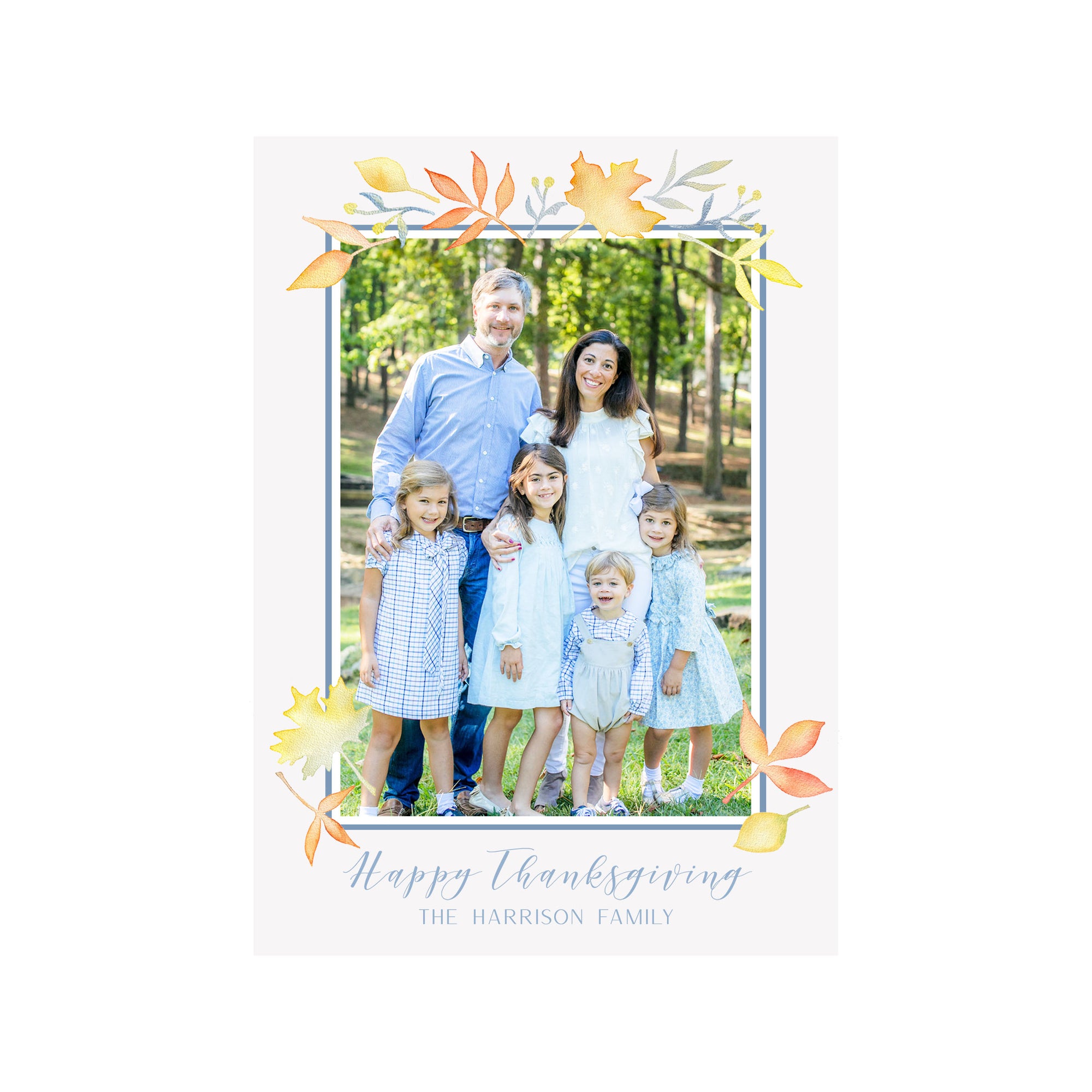 Fall Leaves Holiday Photo Cards