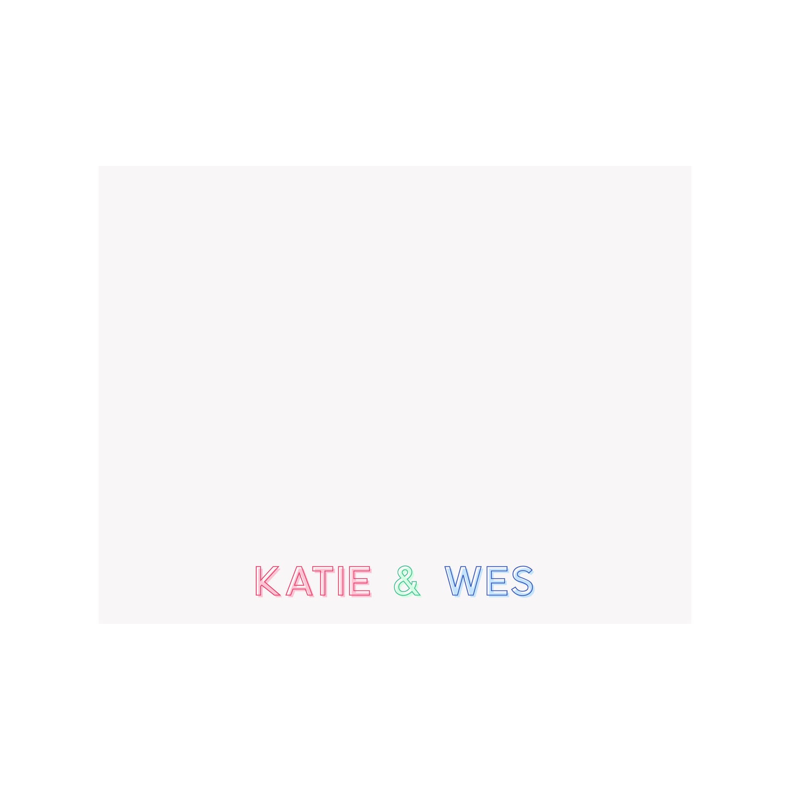 Filled Outline Name Stationery