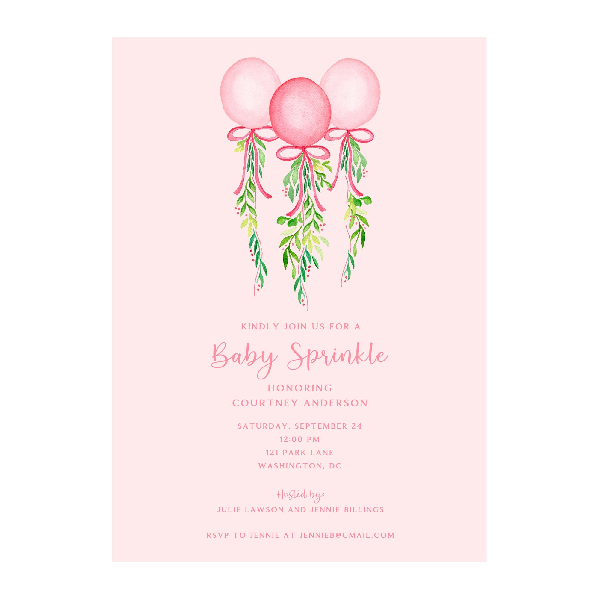 Floral Balloons Invitation