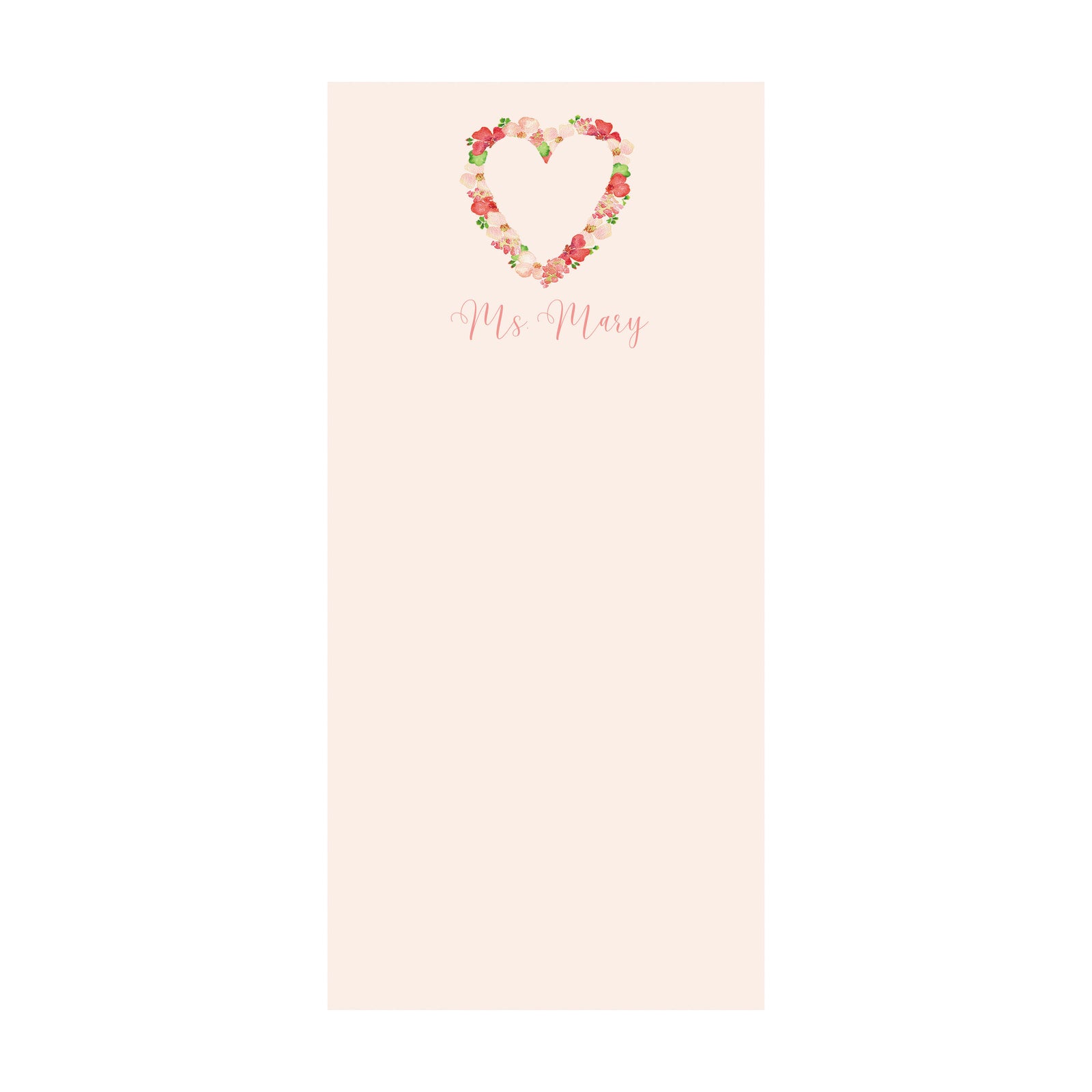 Flower Heart Notepad- Personalized