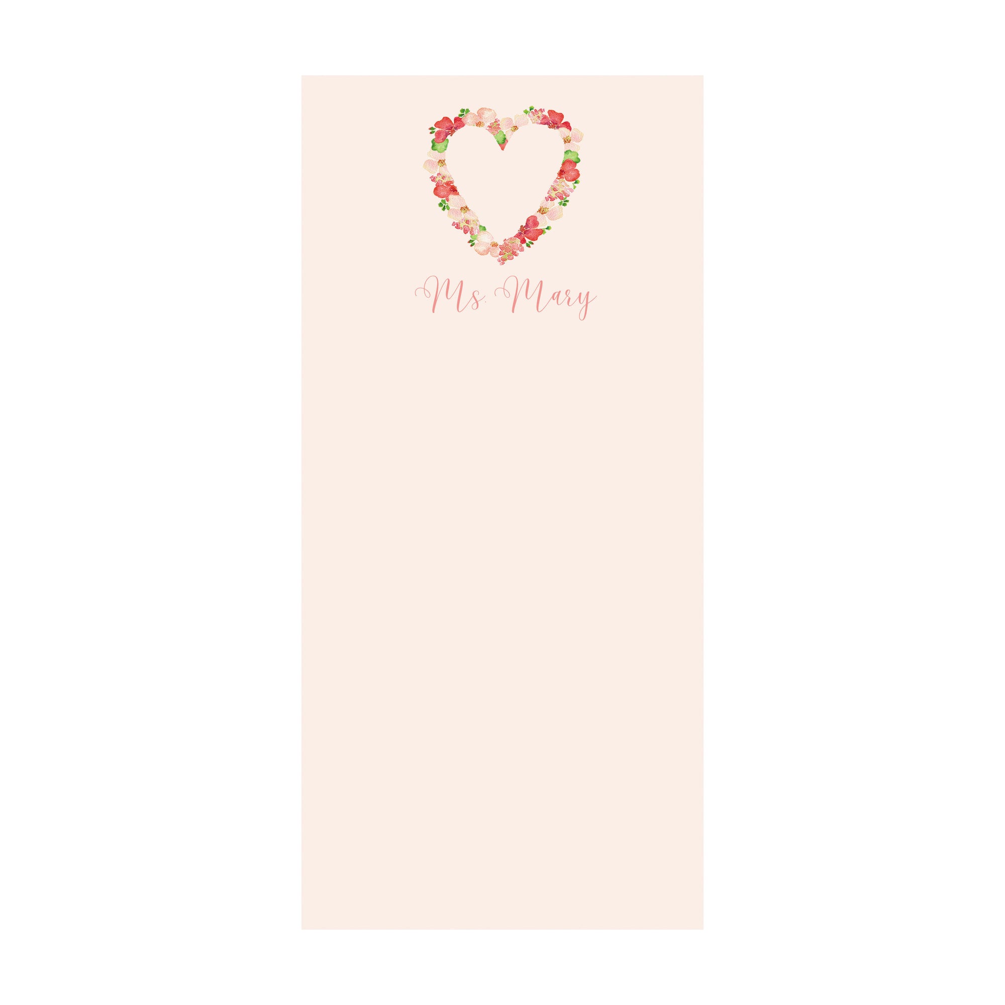 Flower Heart Notepad- Personalized