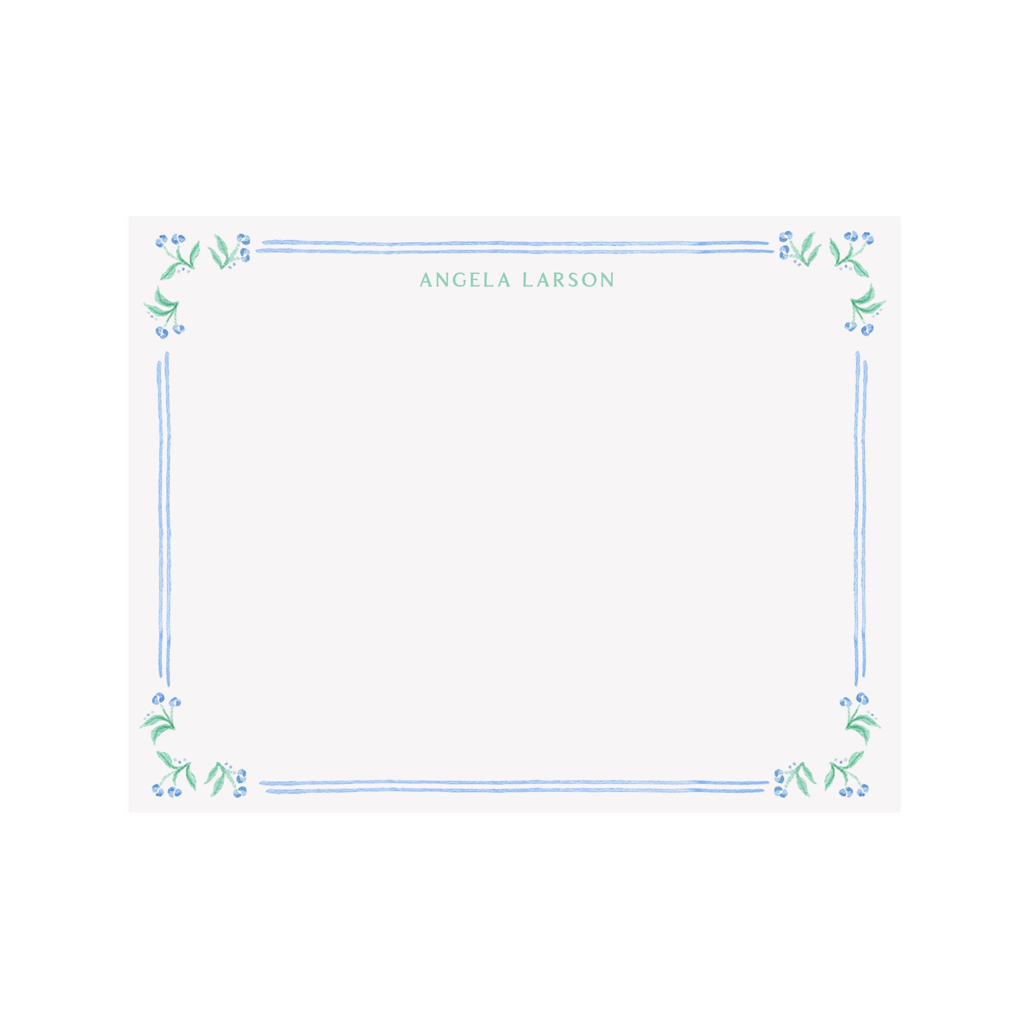 French Floral Border Personalized Stationery