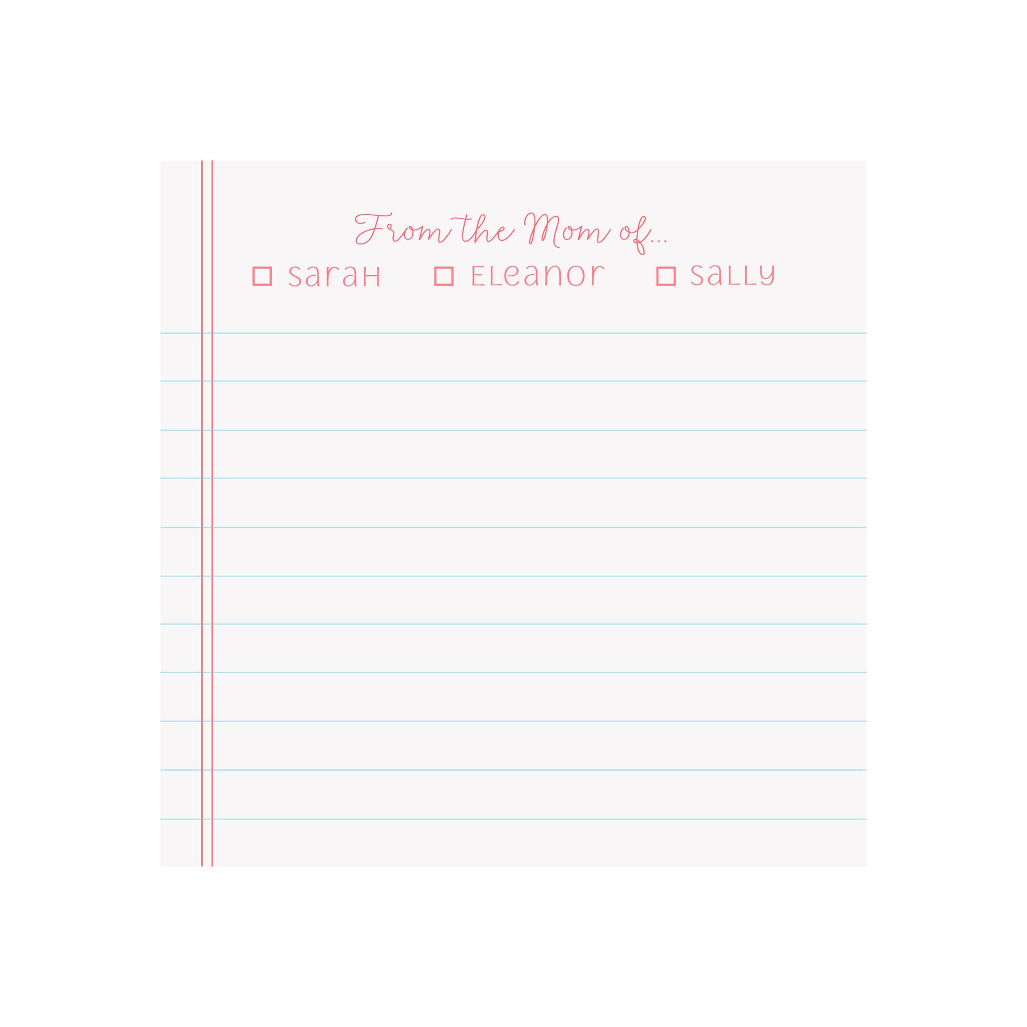From the Mom of Notepad- Personalized
