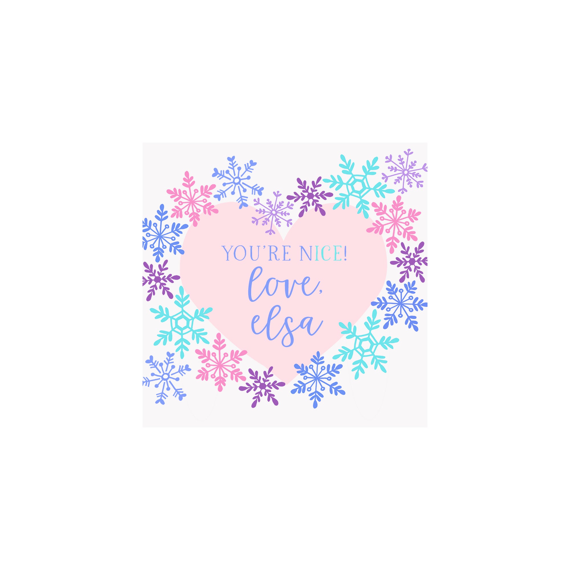Snowflake Hearts Gift Tags & Stickers