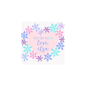 Snowflake Hearts Gift Tags & Stickers
