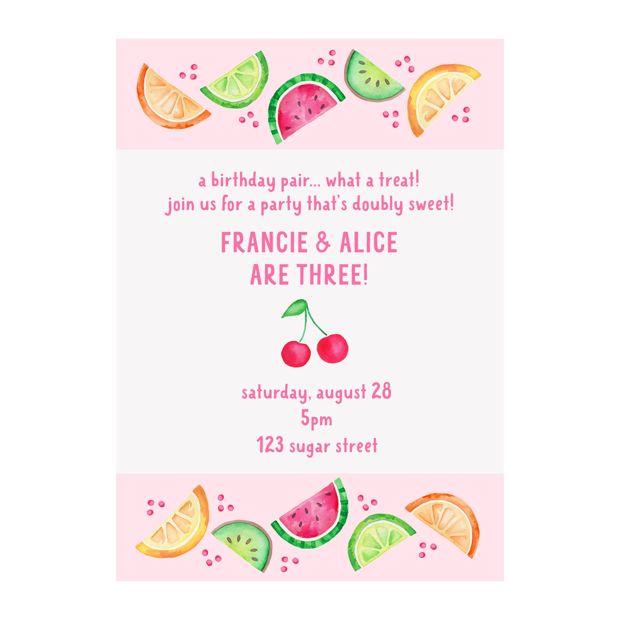 Fruity Fun Party Invitation