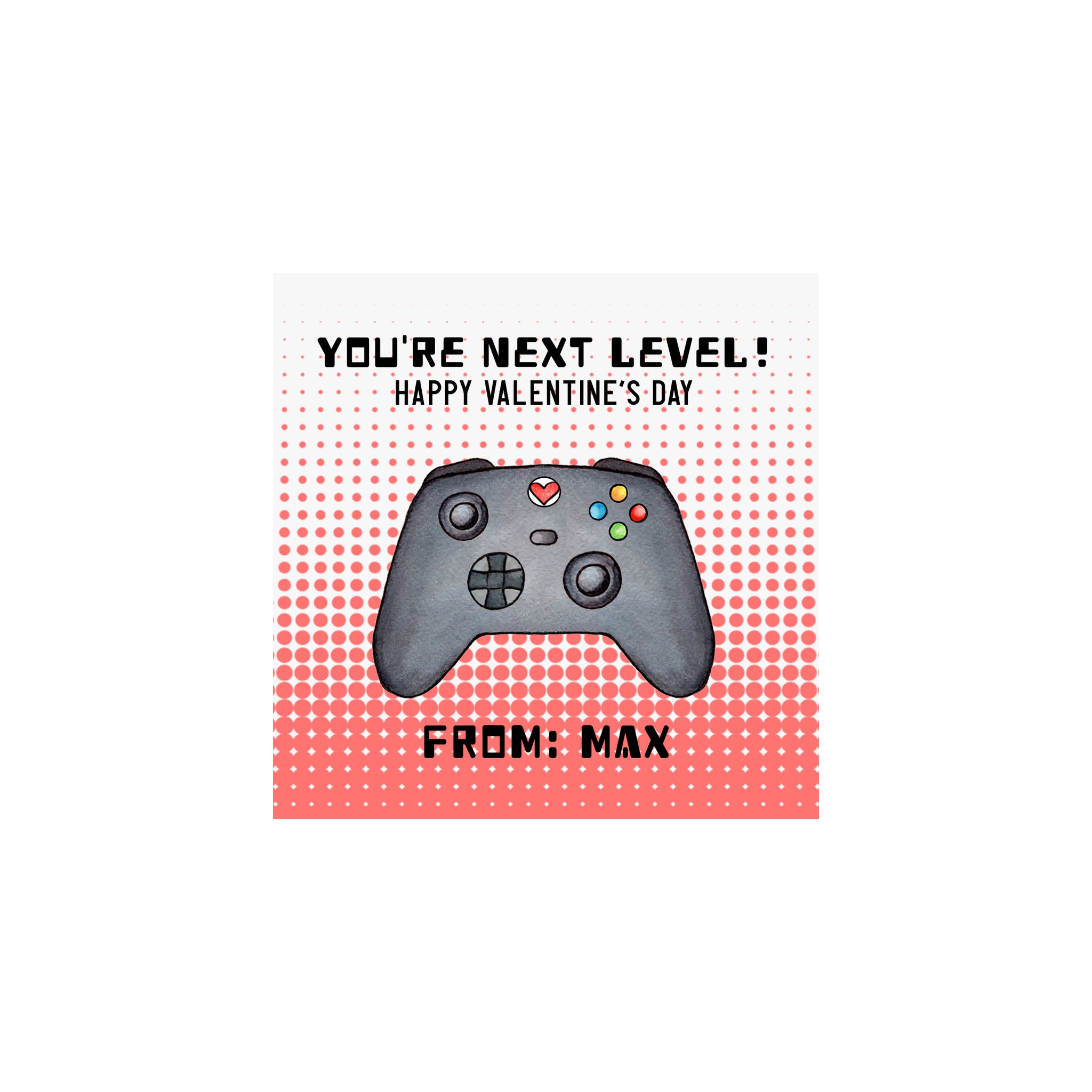 Video Gamer Valentine Gift Tags & Stickers - Brake Ink Stationery