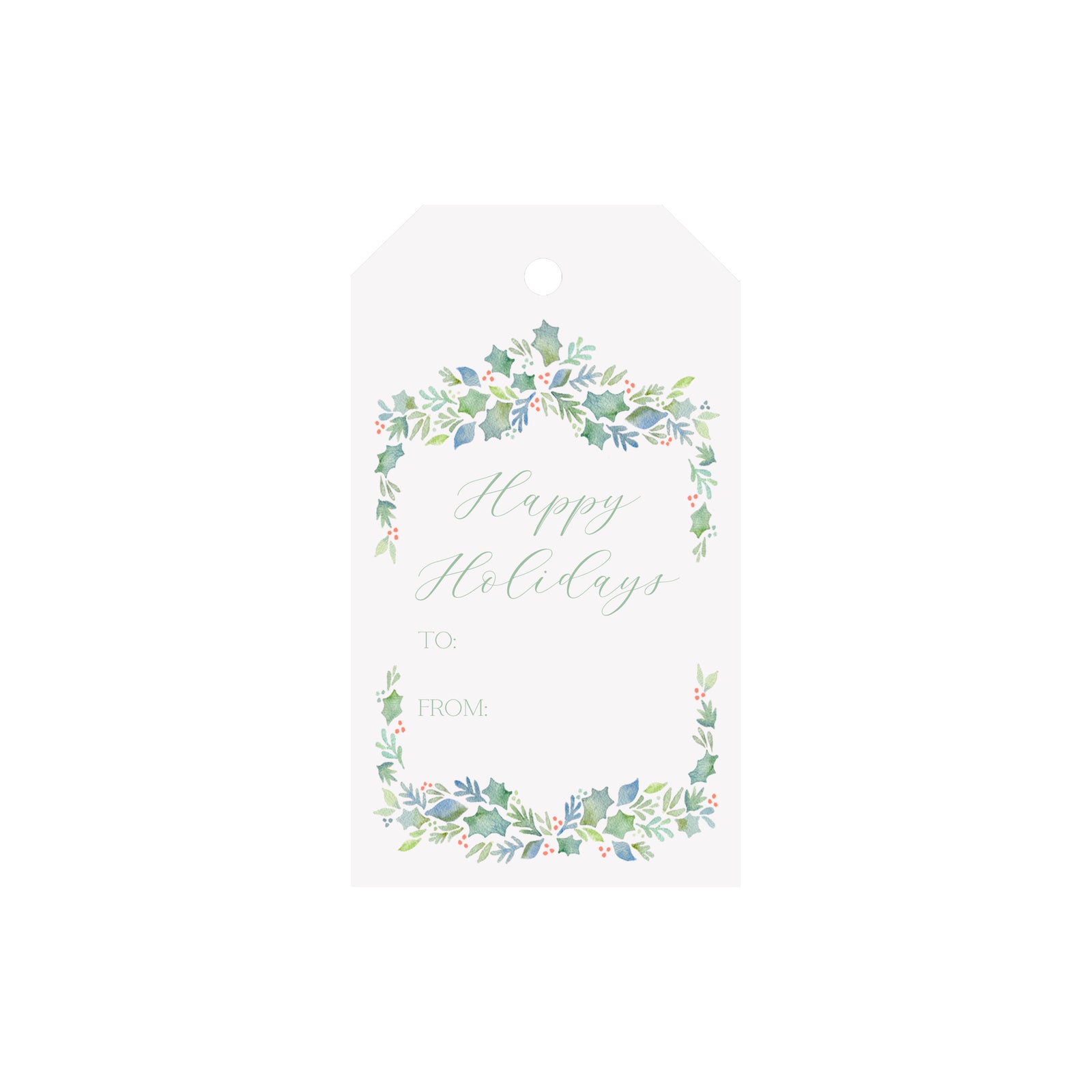 Garland Berries Blue Luggage Gift Tags