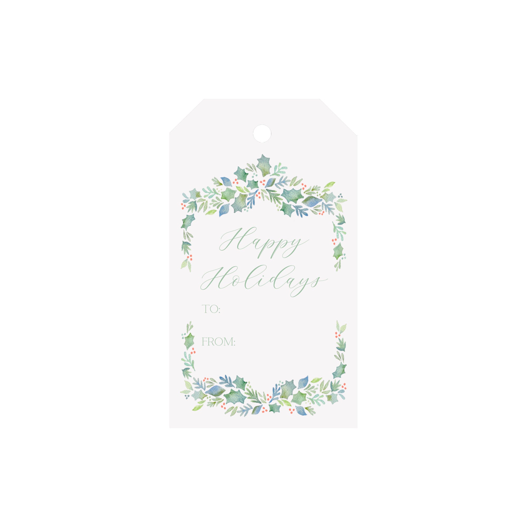 Garland Berries Blue Luggage Gift Tags