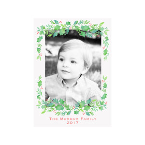 Garland Berries Holiday Photo Cards