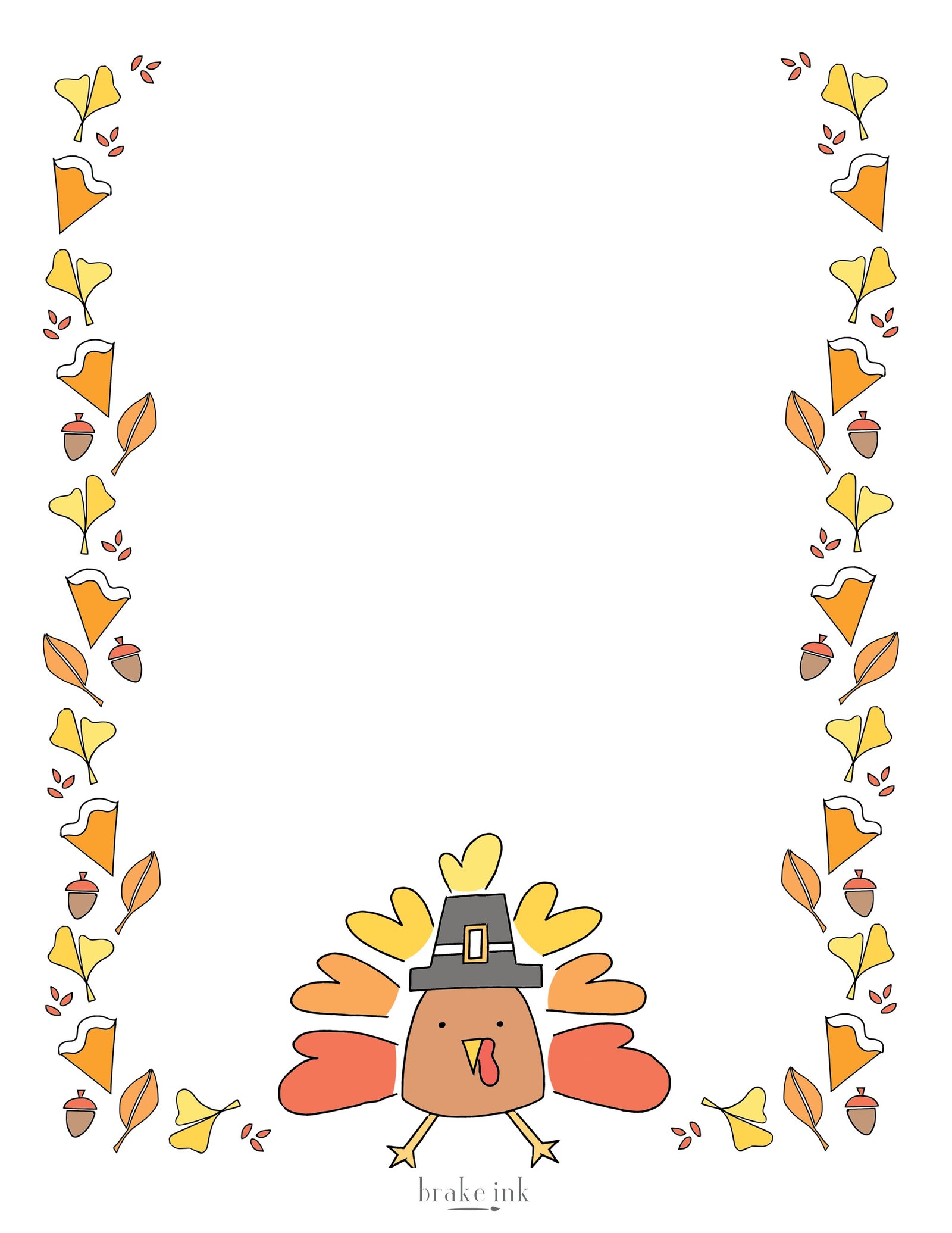 Turkey Table Topper- Printable Thanksgiving Paper