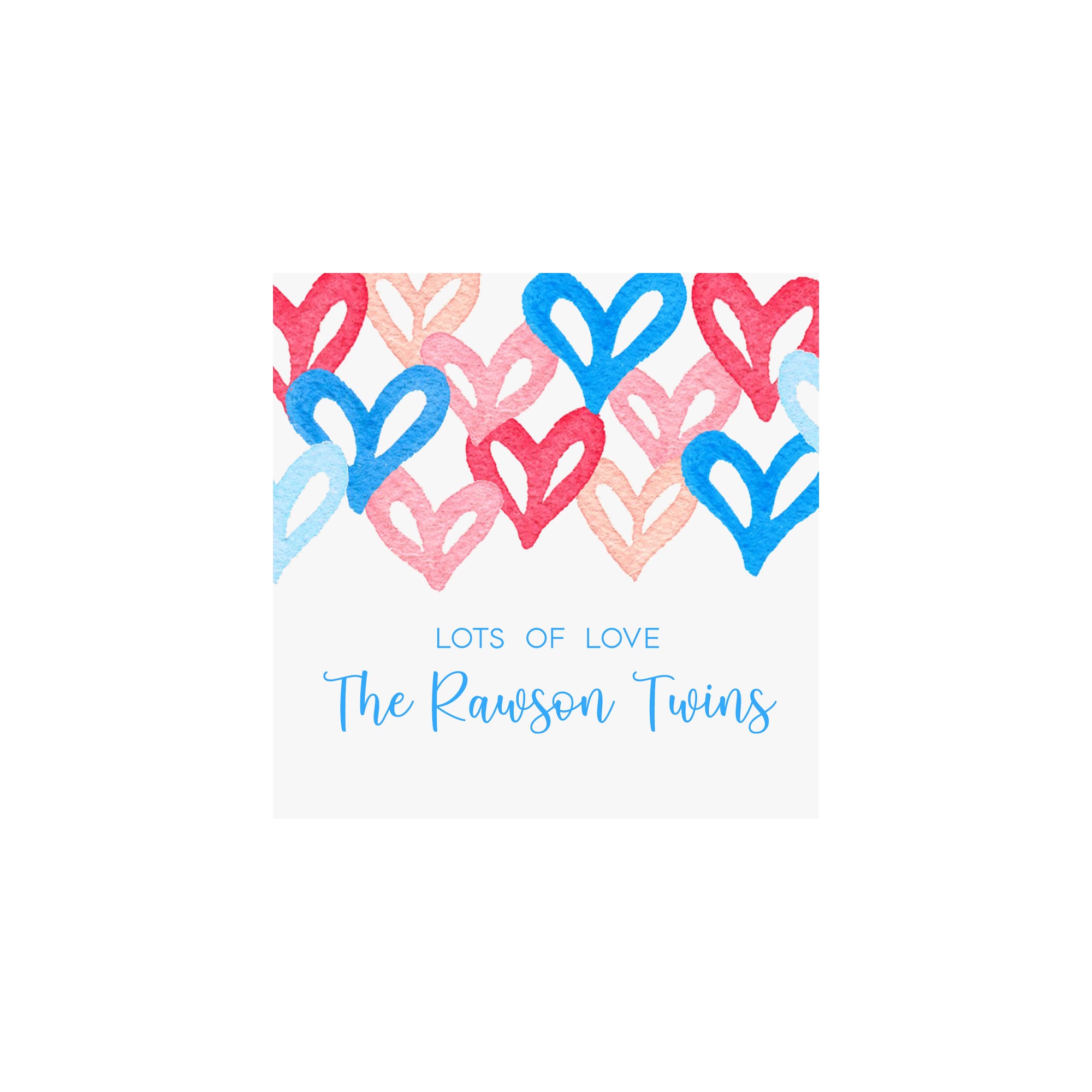 Graffiti Hearts Gift Tags & Stickers- Blue & Pink