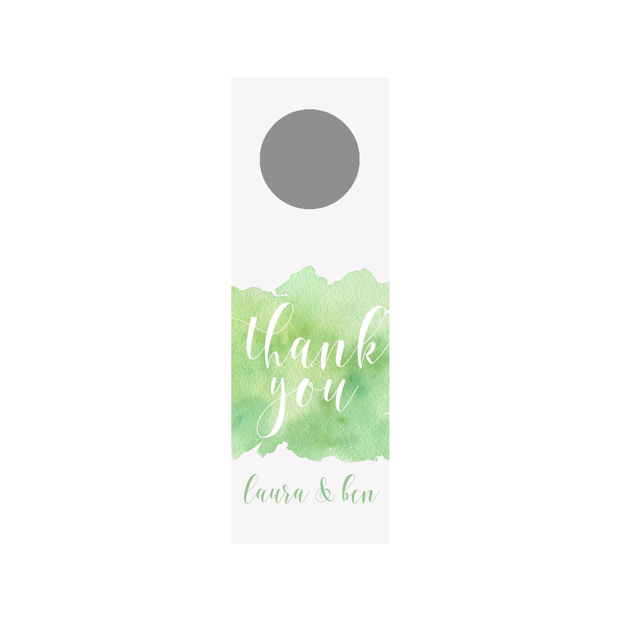 Watercolor Splash Wine Tag - Green