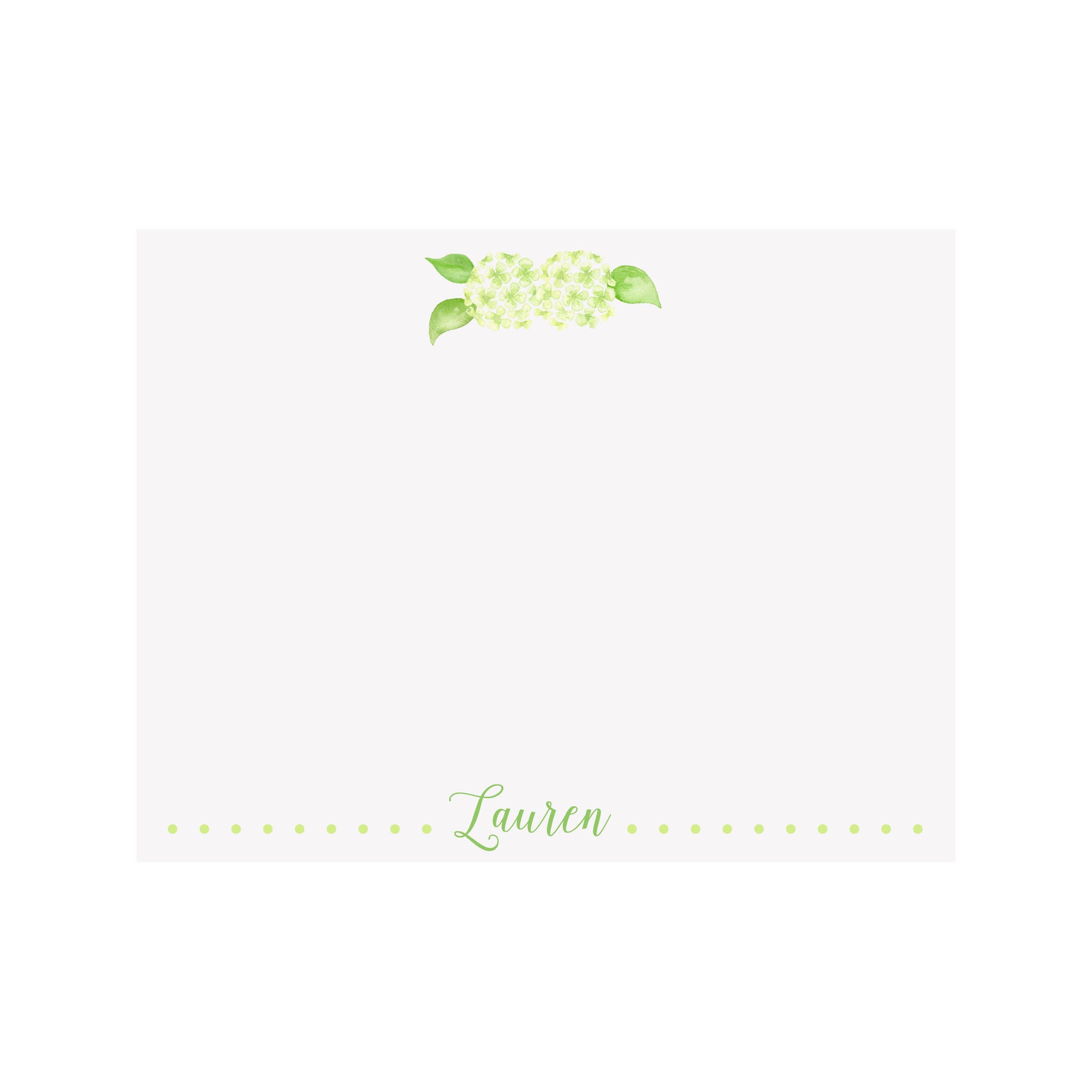 Hydrangea Green Stationery