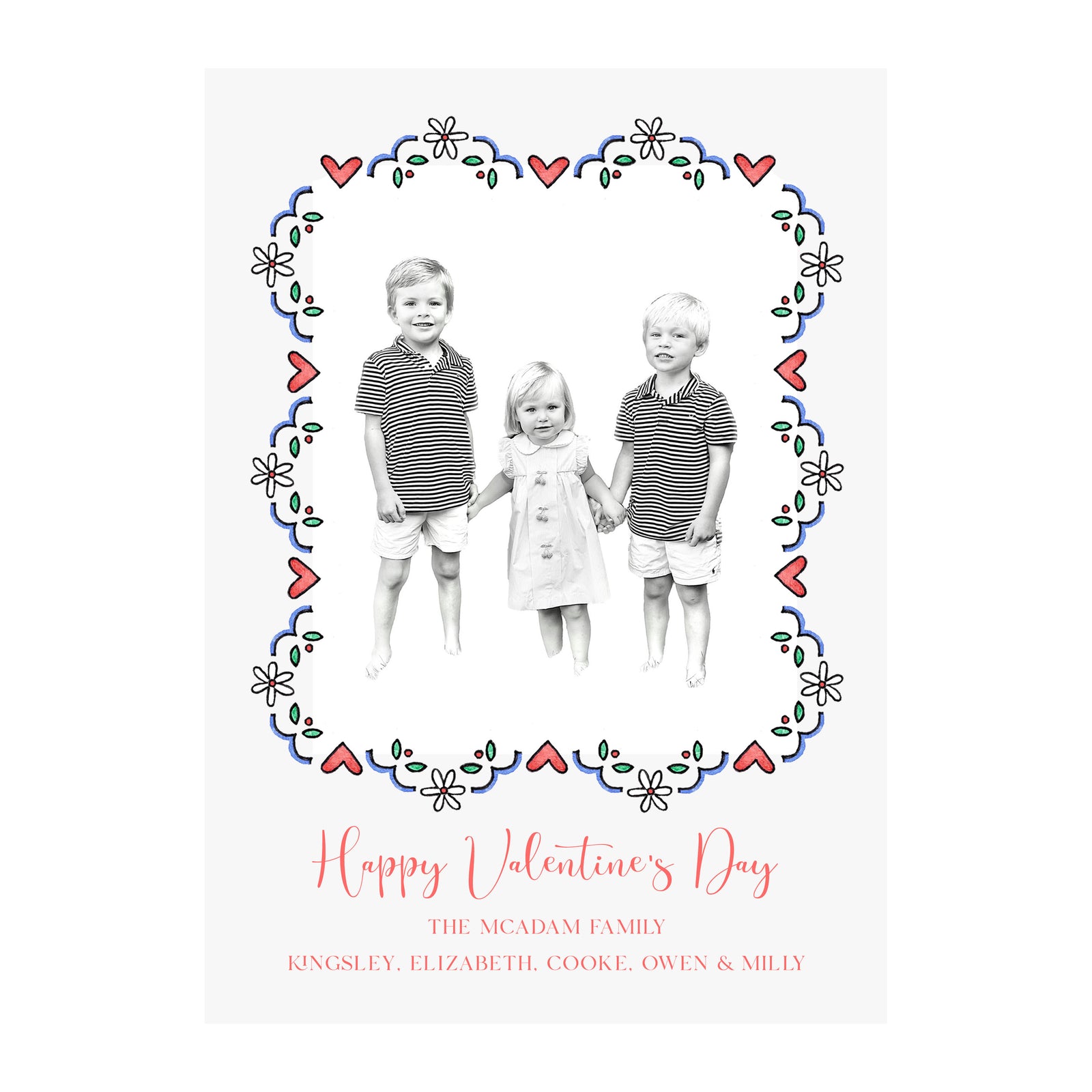 Heart Garland Valentine's Day Photo Cards