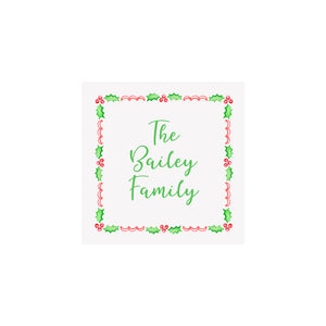 Holly Border Personalized Gift Tags & Stickers