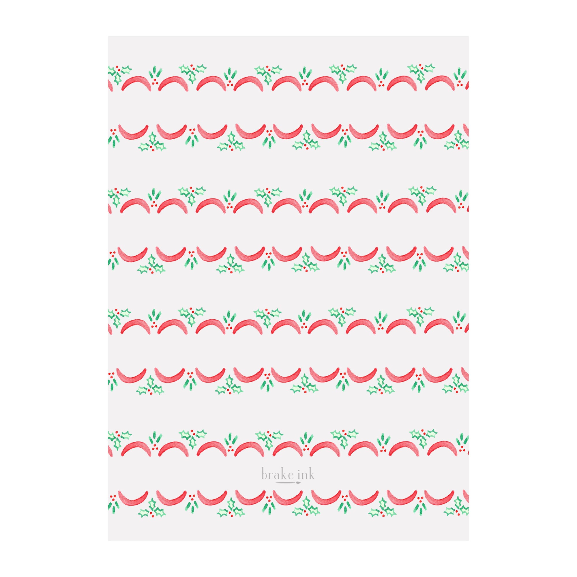 Holly Scallop Holiday Photo Cards- Blue/Green