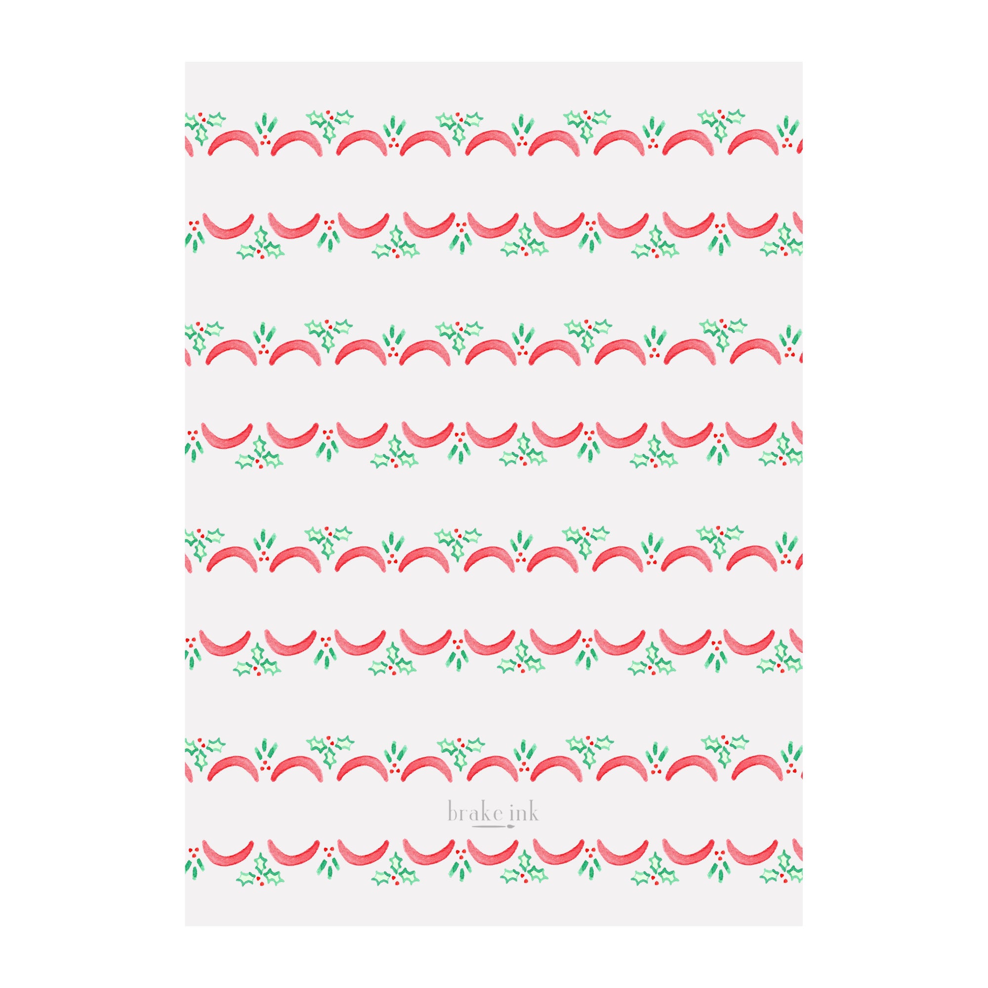 Holly Scallop Holiday Photo Cards- Blue/Green