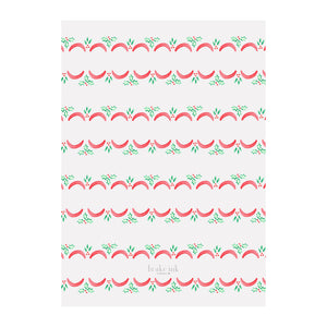 Holly Scallop Holiday Photo Cards- Blue/Green