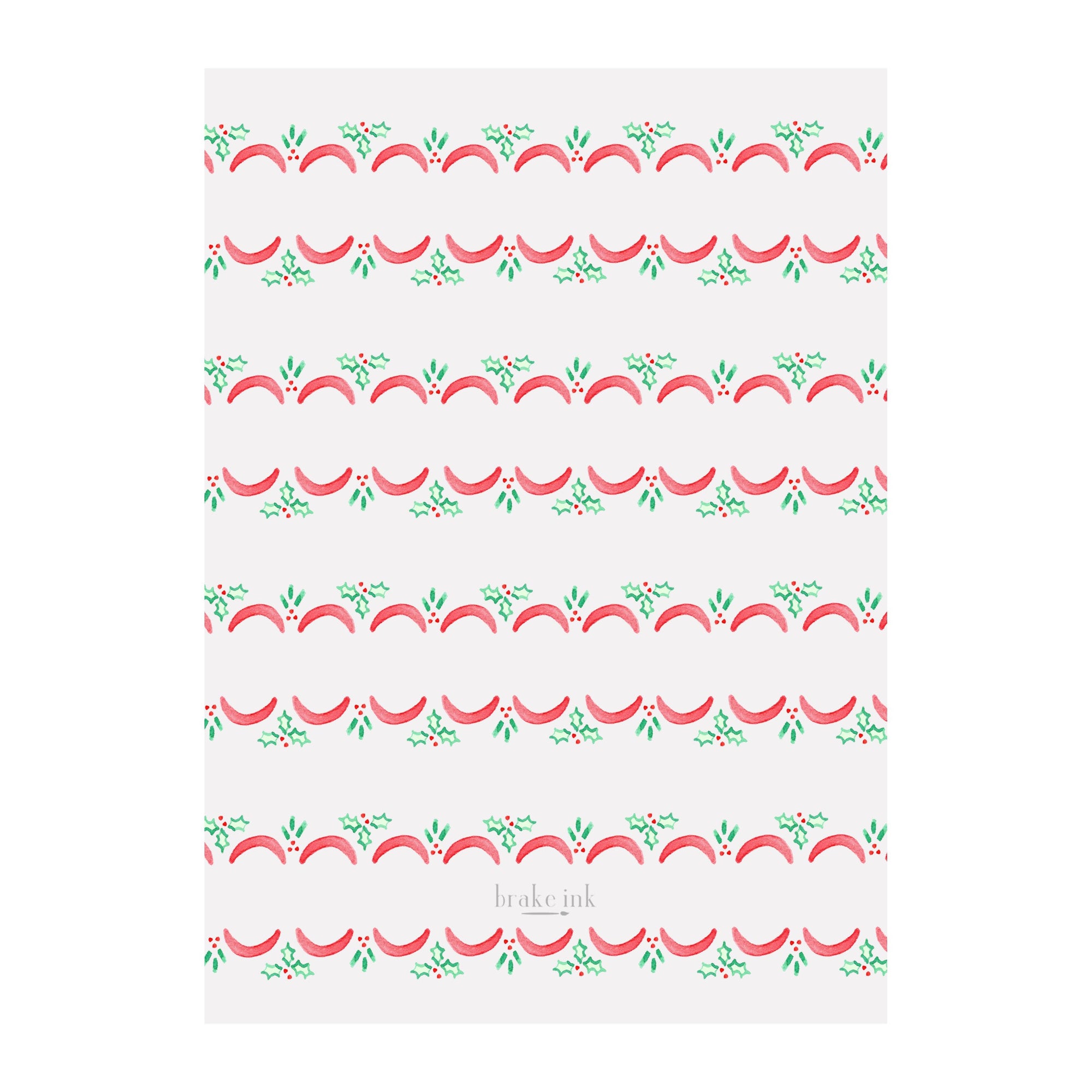 Holly Scallop Holiday Photo Cards