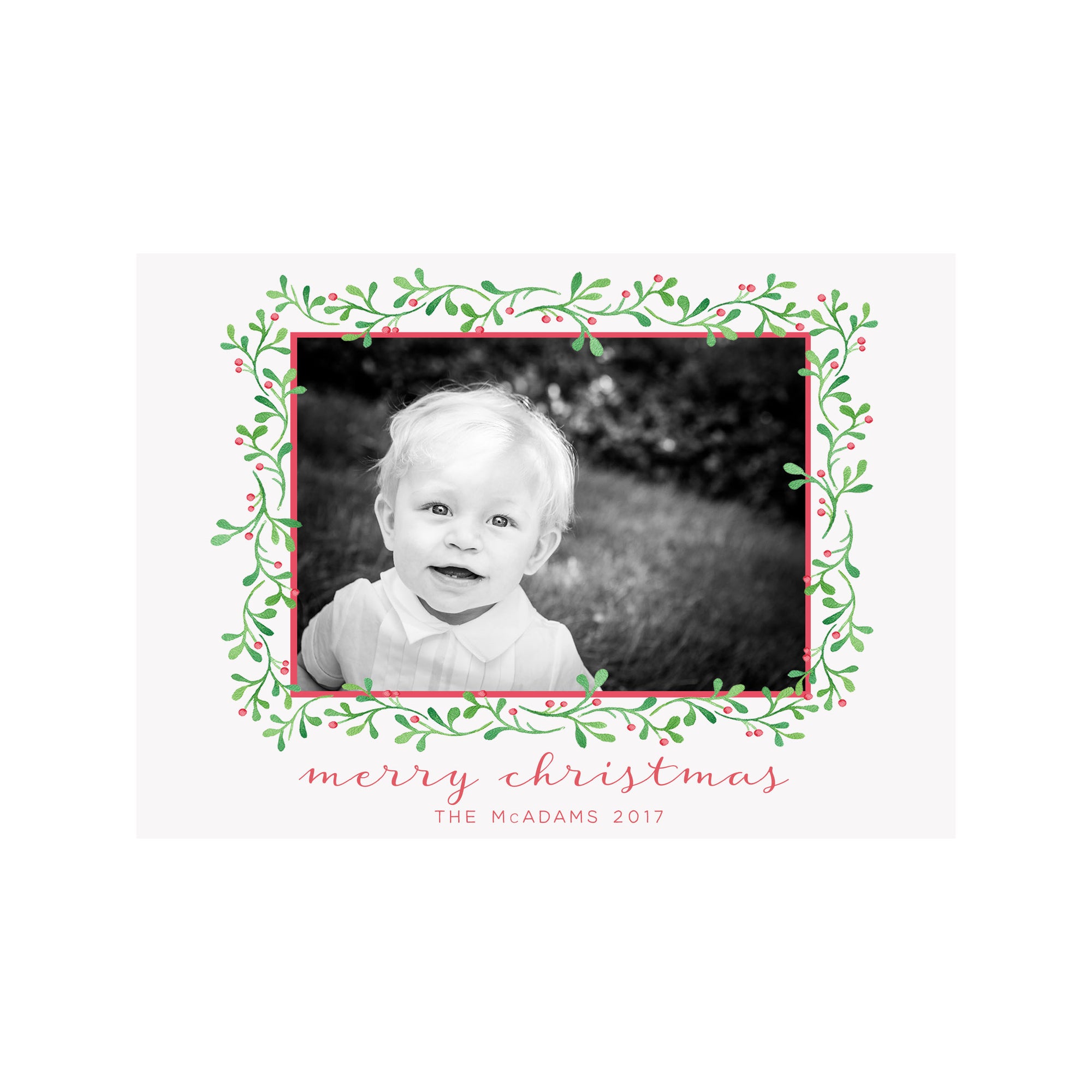 Holly Berries Holiday Photo Cards
