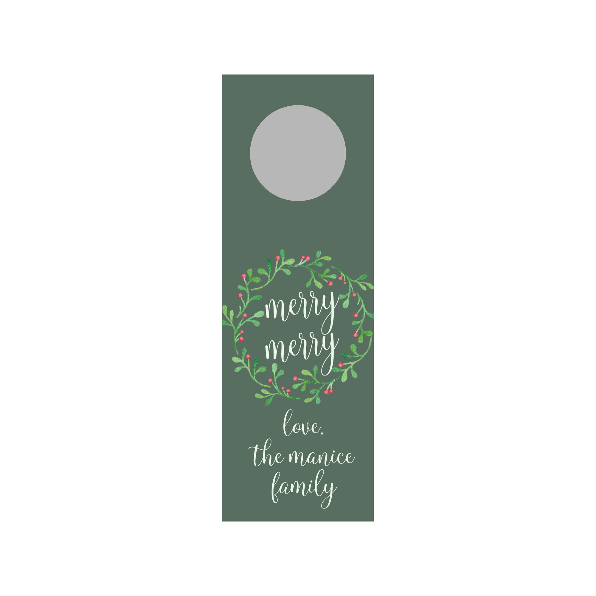 Holly Berries Personalized Wine Tag