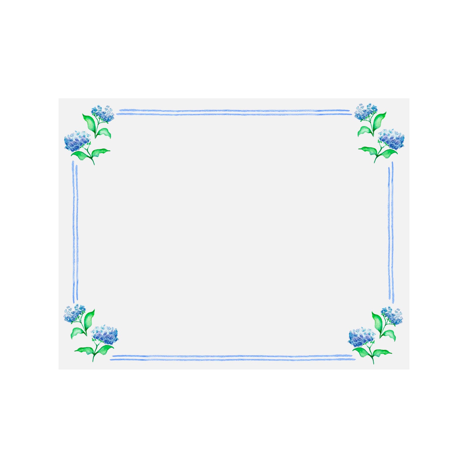 Hydrangea Border Note Card