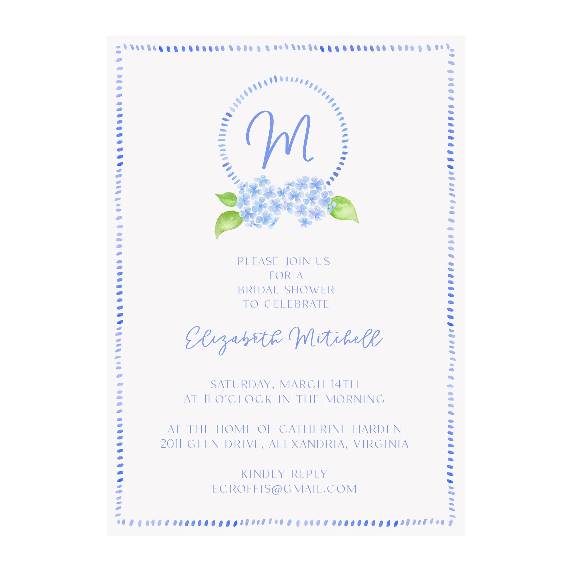 Hydrangea Party Invitation