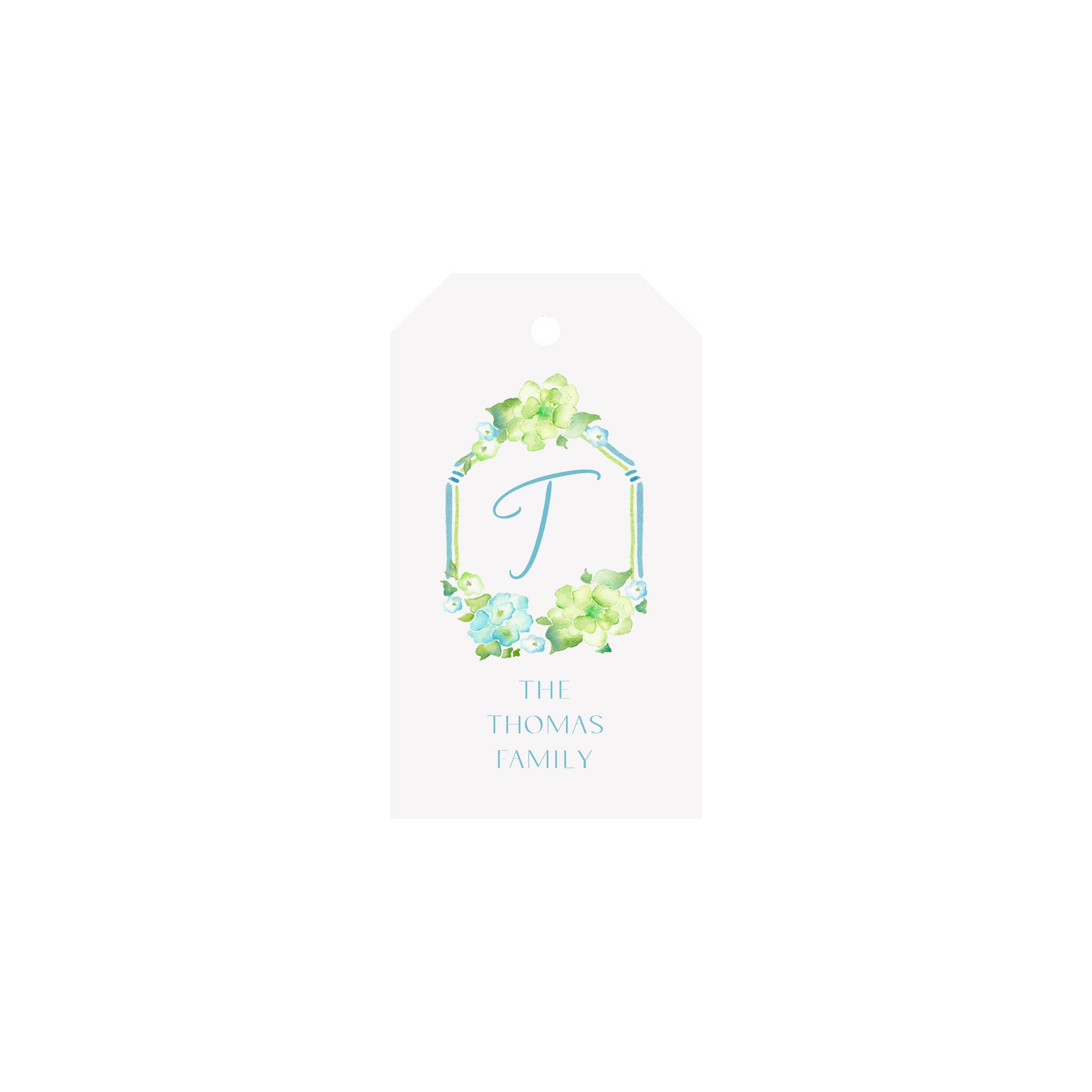 Hydrangeas Personalized Angled/Drilled Gift Tags