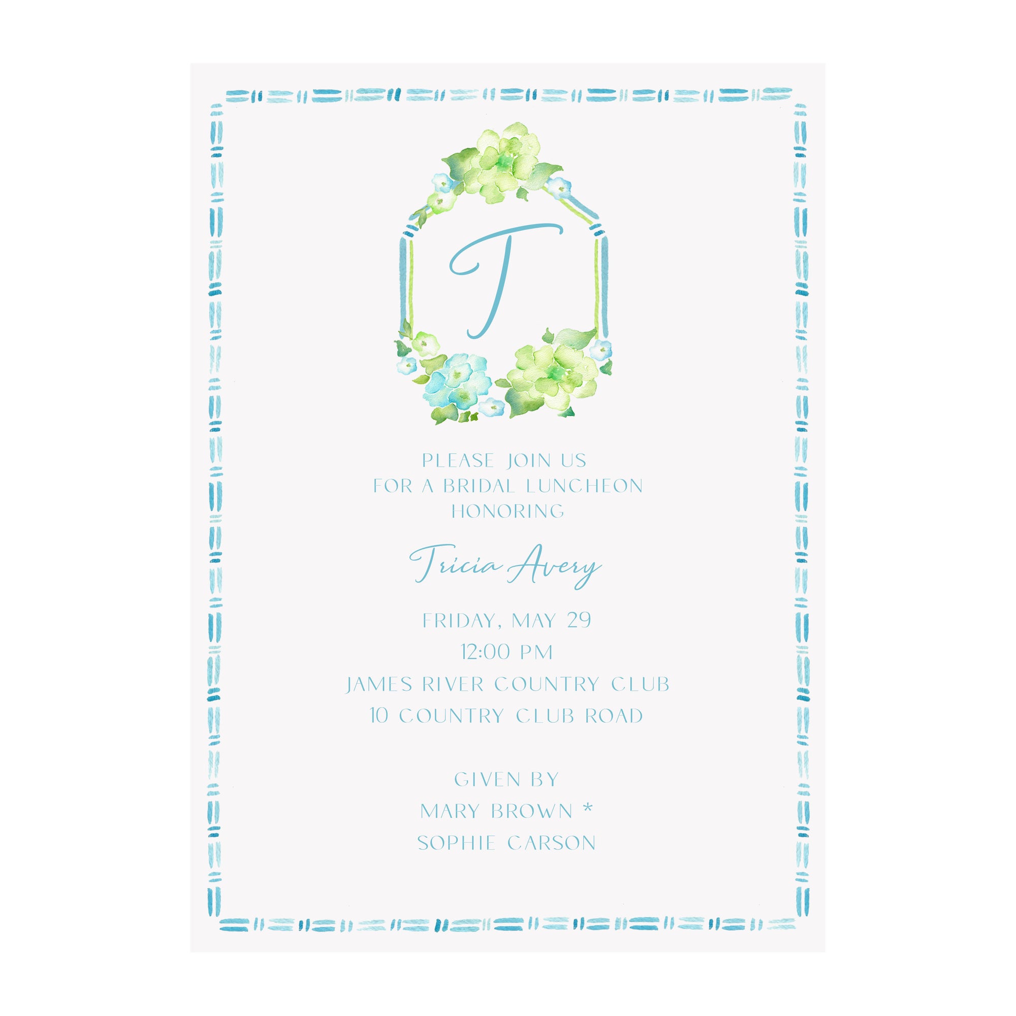 Hydrangeas Party Invitation