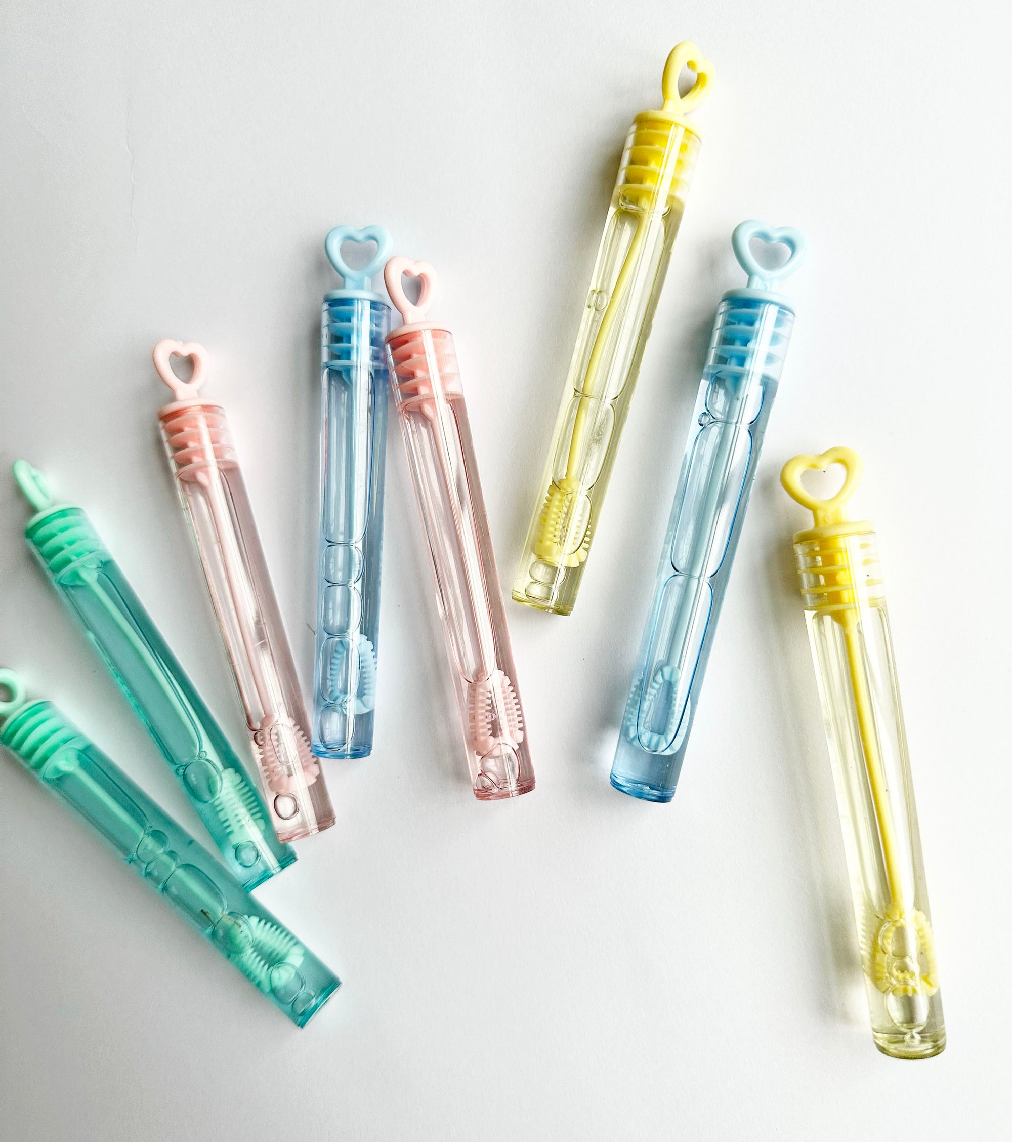Party & Valentine Favors- Small Bubble Wands- Pastel and Primary