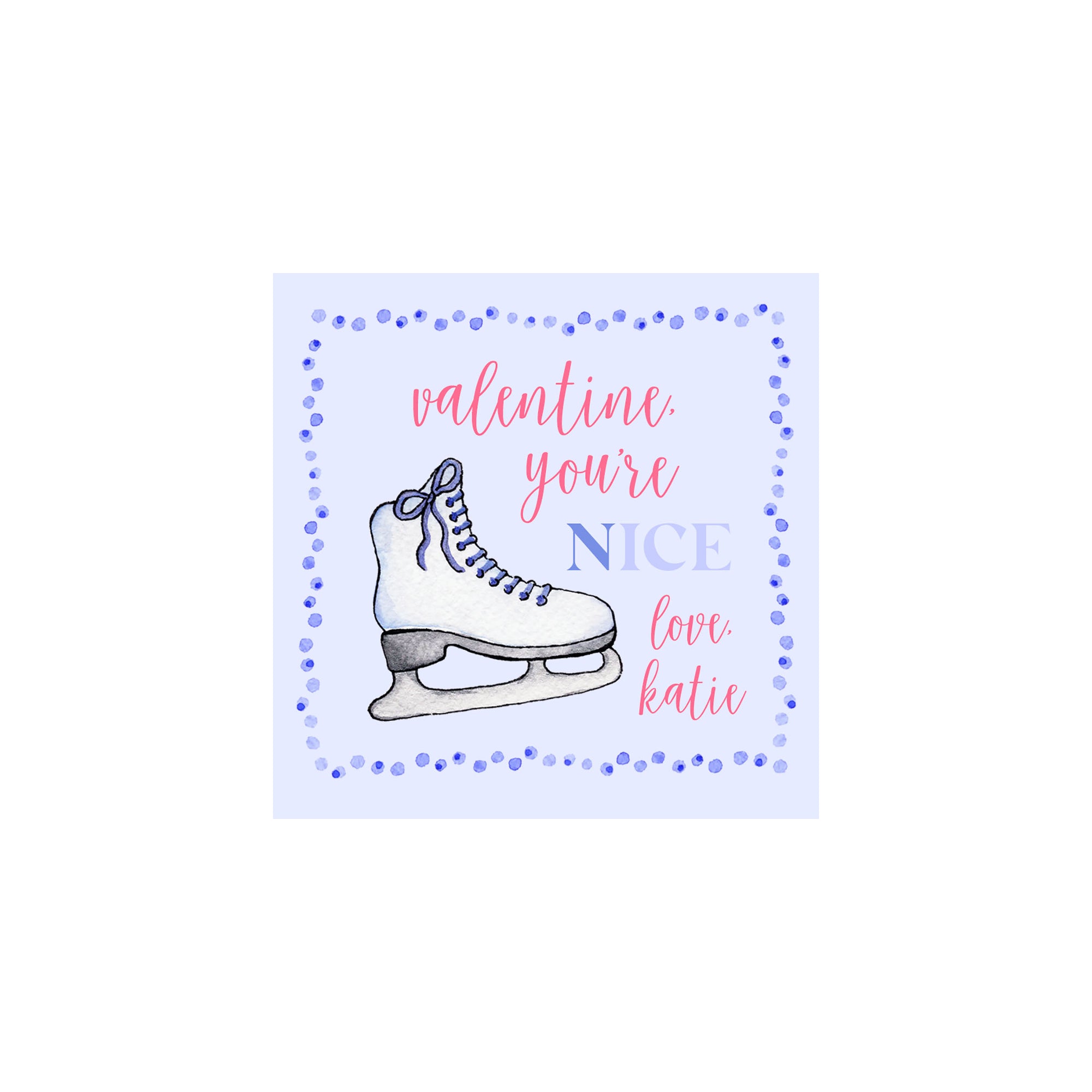 Ice Skate Valentine Gift Tags & Stickers
