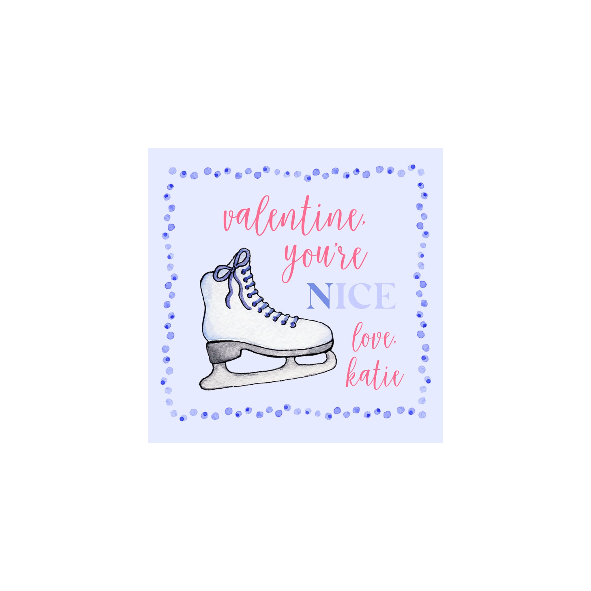 Ice Figure Skate Valentine Gift Tags & Stickers
