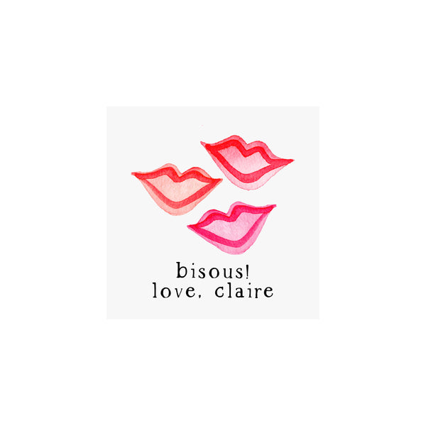 Bisous Valentine Gift Tags & Stickers - Brake Ink Stationery