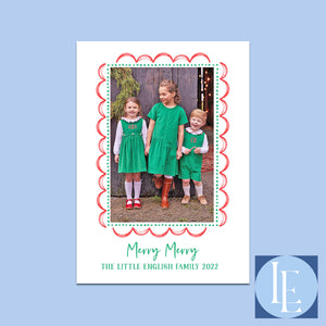 Double Scallop Holiday Photo Cards