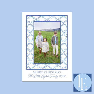 Mistletoe Vine Holiday Photo Cards- Blue