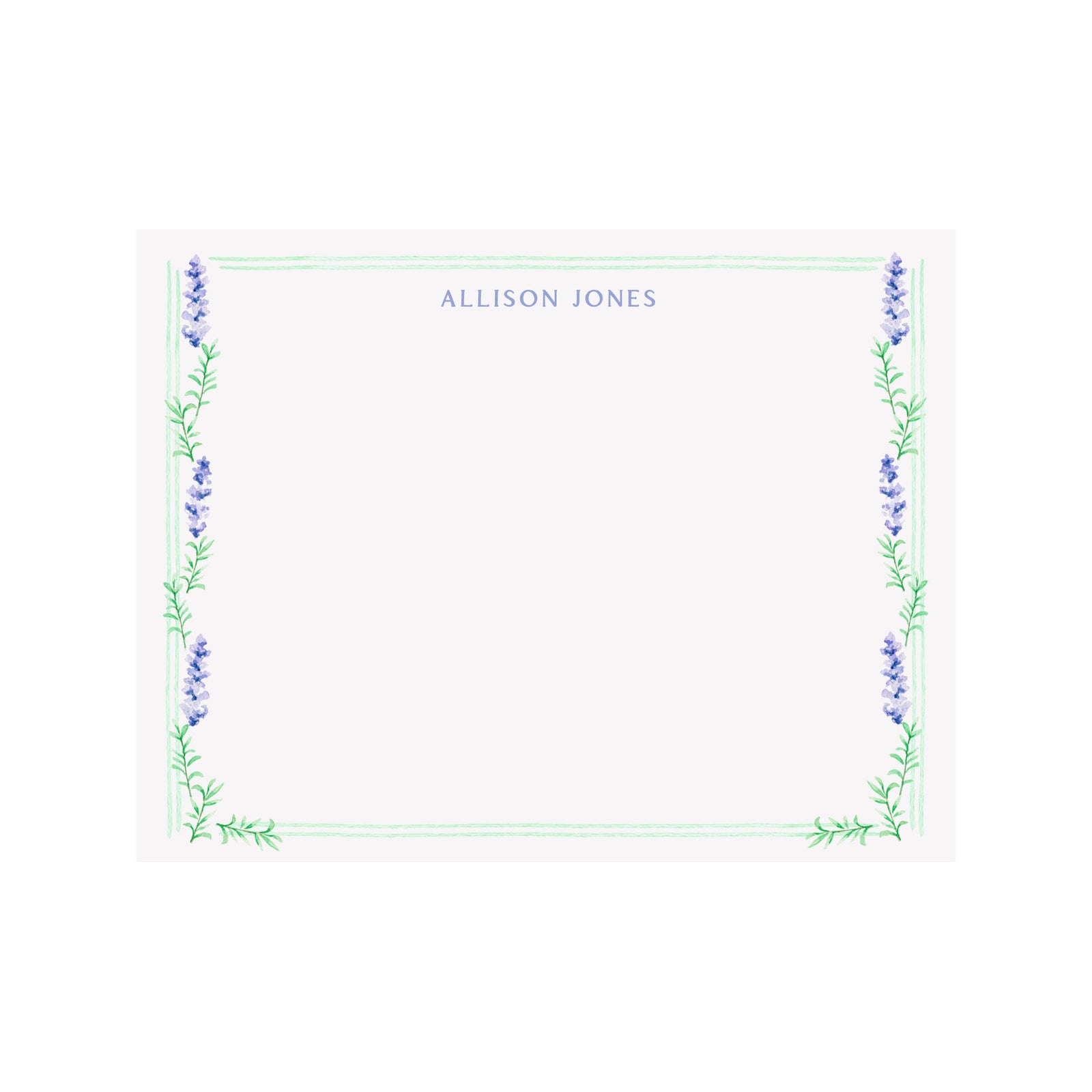 Lavender Border Personalized Stationery