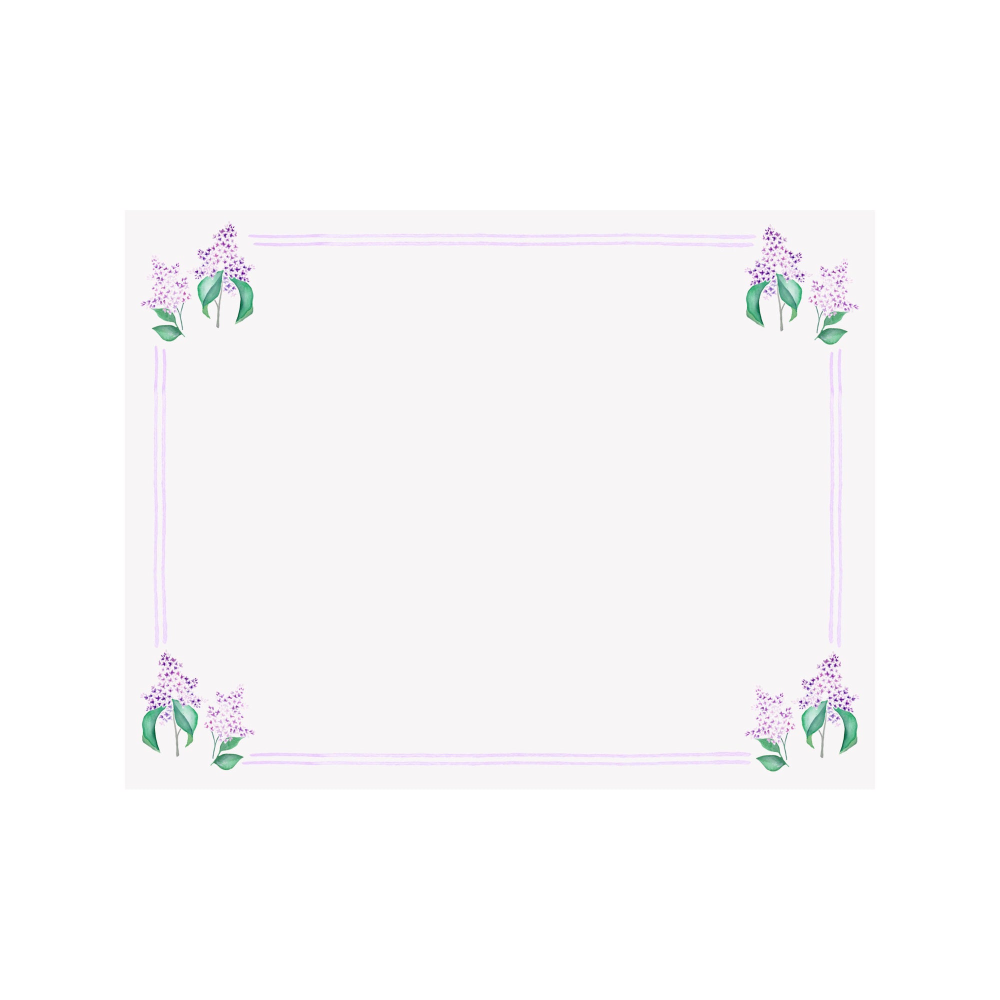 Lilac Border Note Card