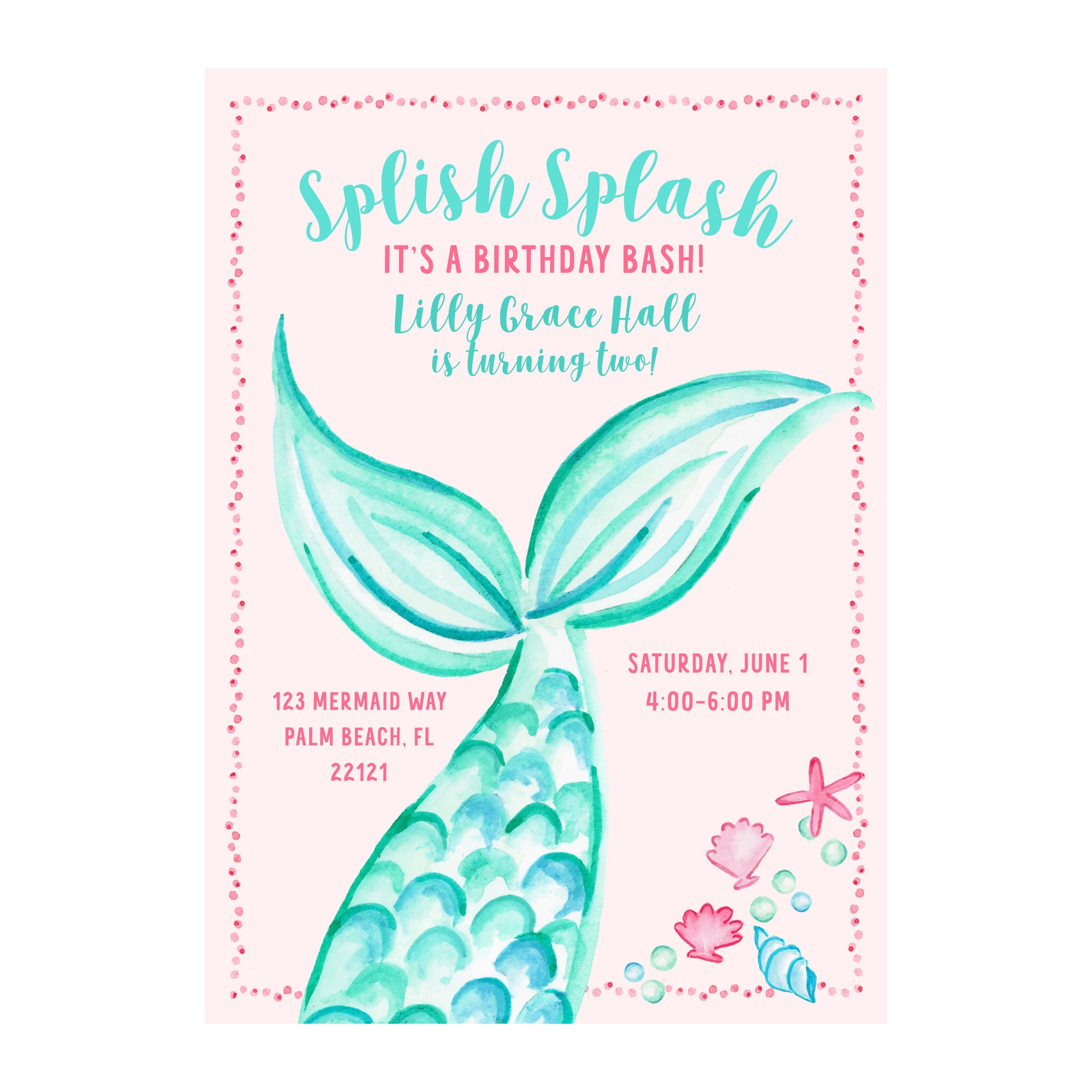 Mermaid Tail Party Invitation