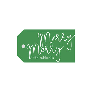 Merry Merry Personalized Luggage Gift Tags- Green