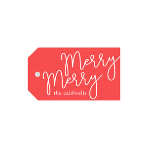 Merry Merry Personalized Luggage Gift Tags- Red