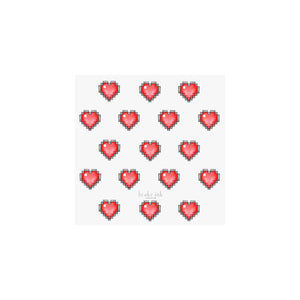 Mine Craft Pixel Heart Valentine Gift Tags & Stickers