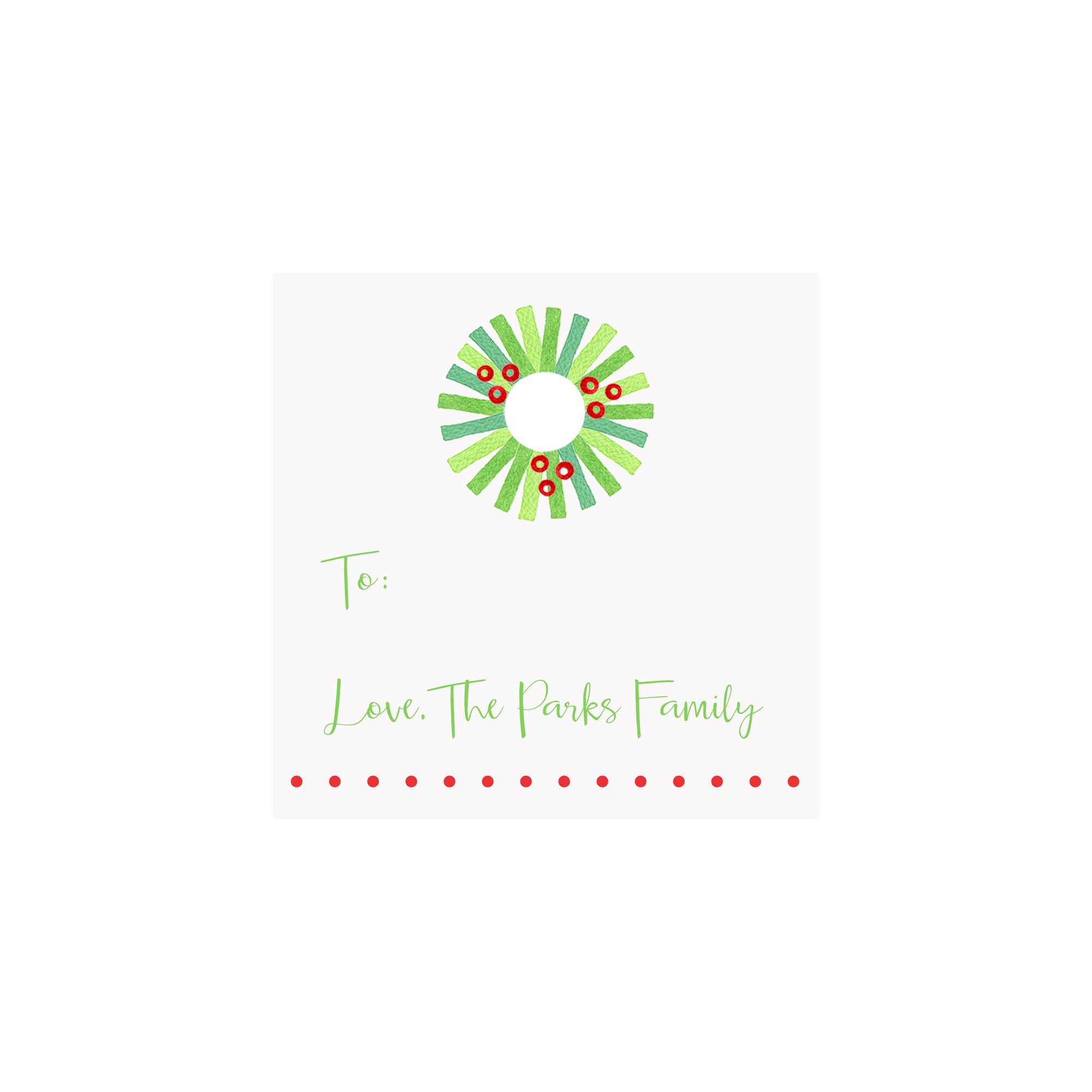 Wreath Personalized Gift Tags & Stickers
