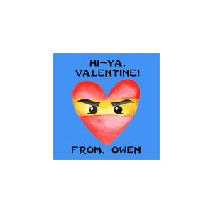 Ninja Valentine Gift Tags & Stickers