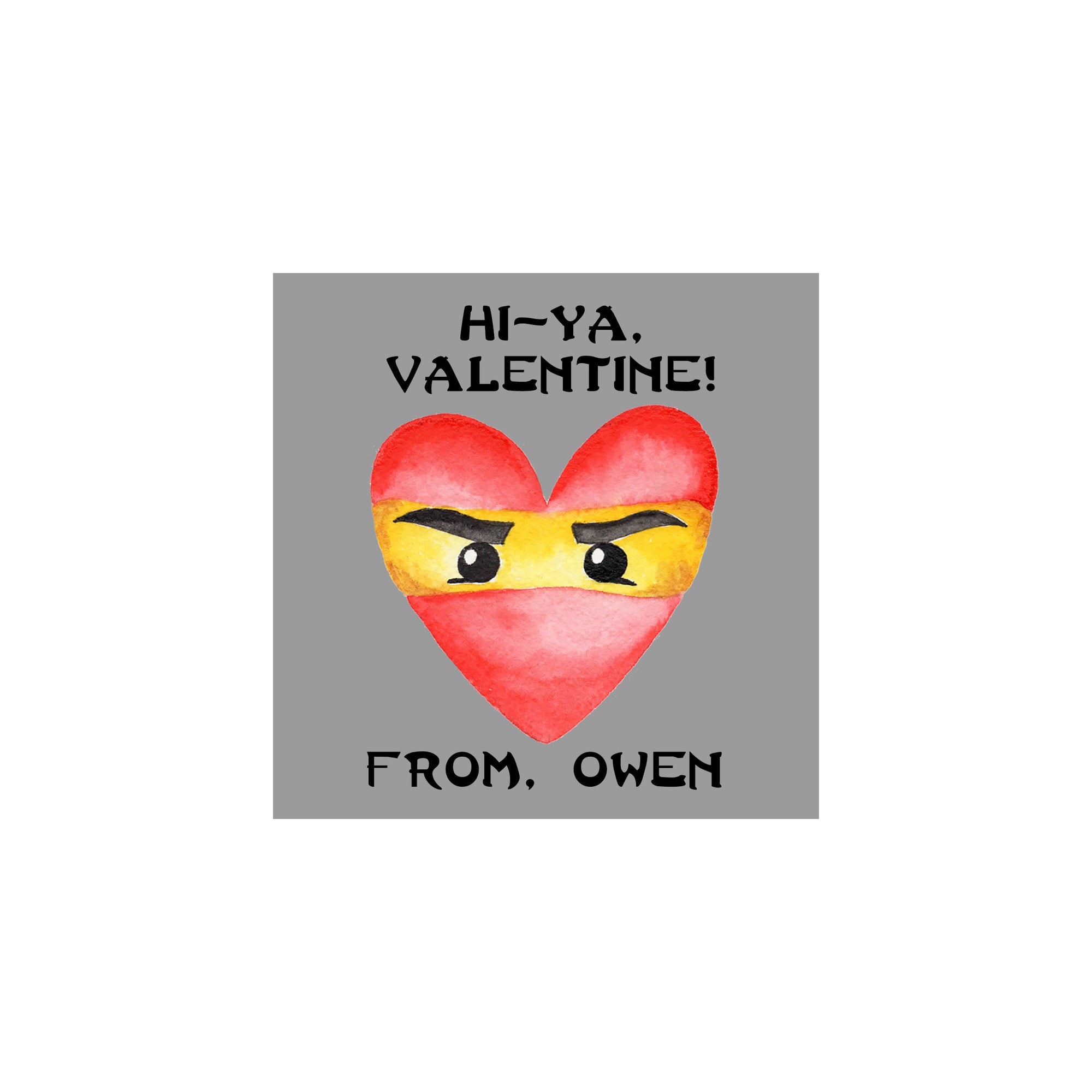 Ninja Valentine Gift Tags & Stickers