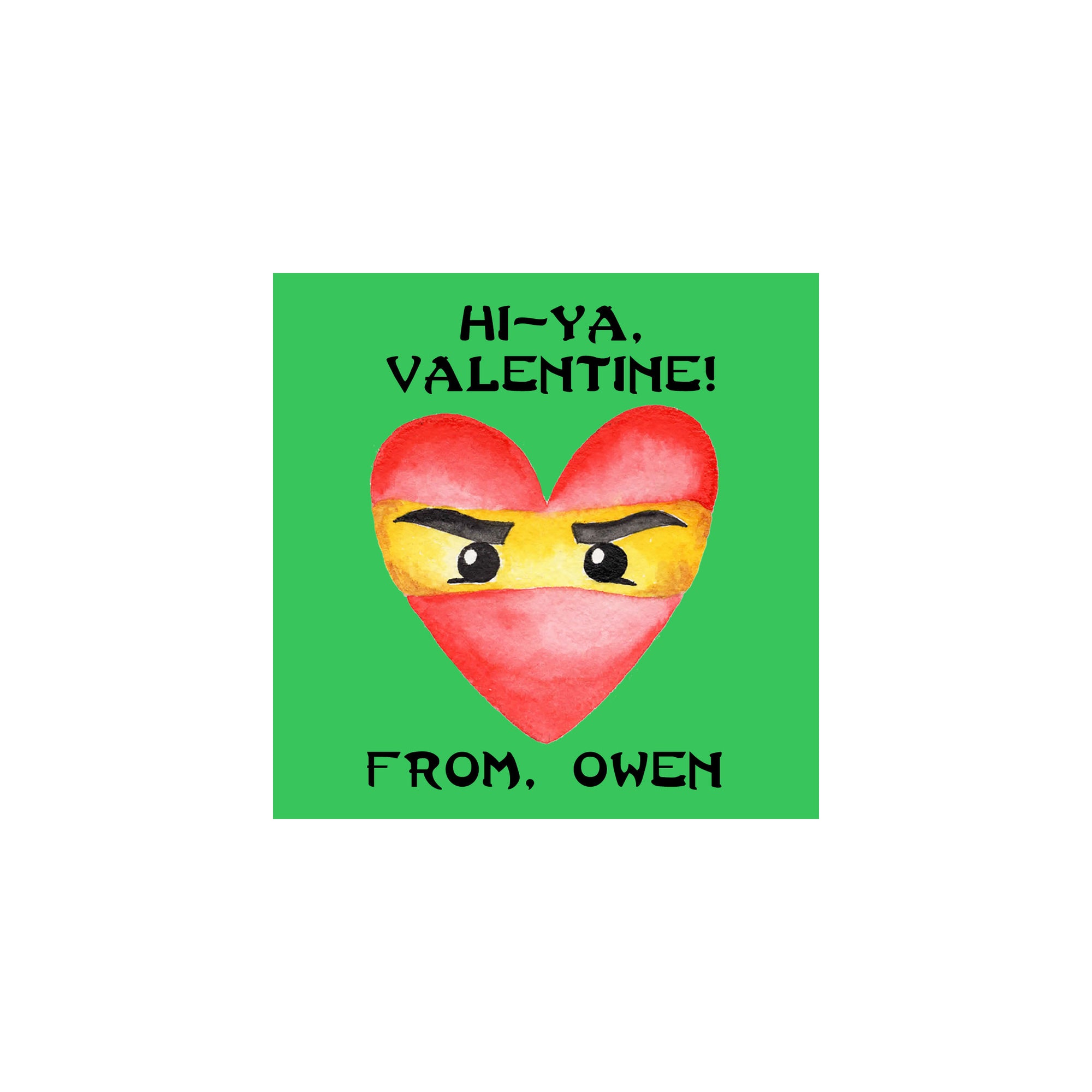 Ninja Valentine Gift Tags & Stickers