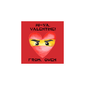 Ninja Valentine Gift Tags & Stickers (multiple colors)