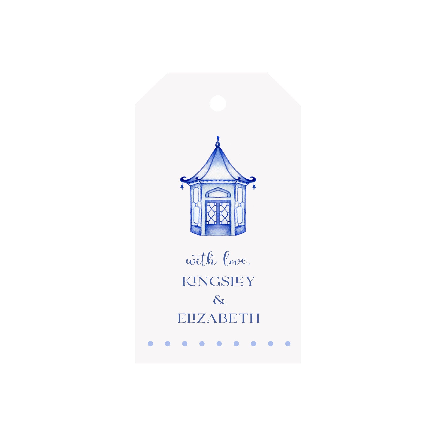 Pagoda Personalized Angled/Drilled Gift Tags