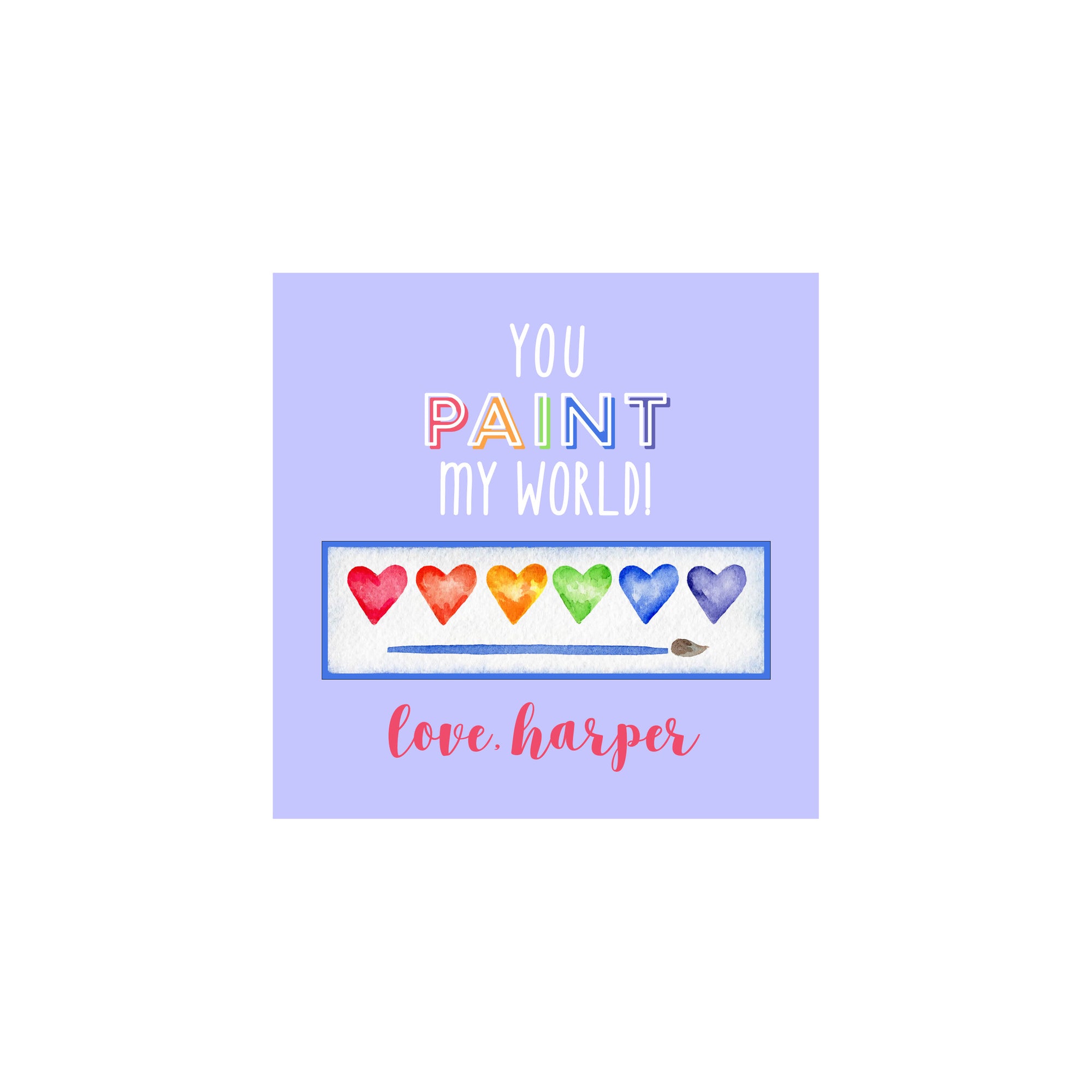 Paint My World Valentine Gift Tags & Stickers